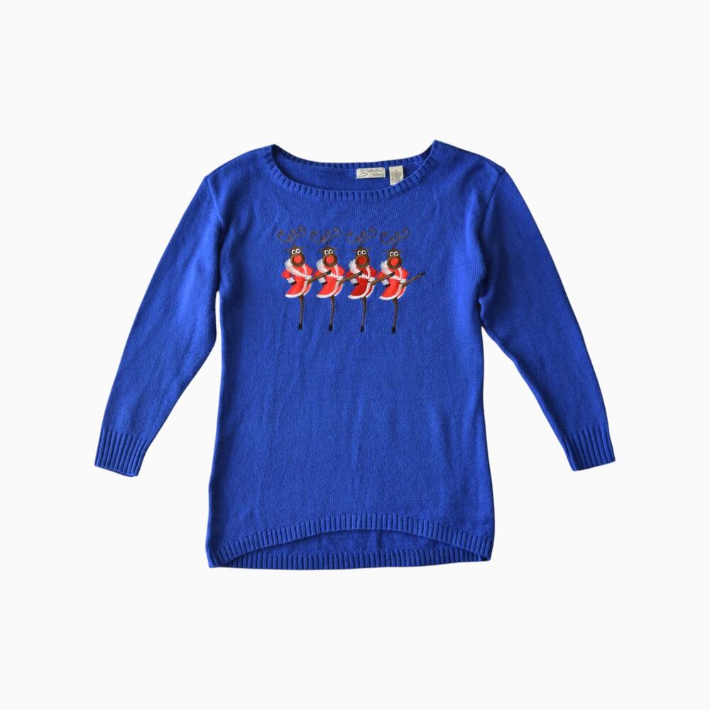 Isabellas Closet Reindeer Rocketeers Ugly Christmas Sweater Size XL